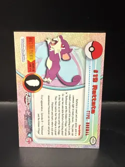 Pokemon Topps Chrome Card Rattata #19 Series 1 - Image 4