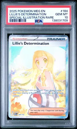 2025 Pokemon Mega Evolution Base #184 SIR Lillie's Determination PSA 10 Gem Mint - Image 1