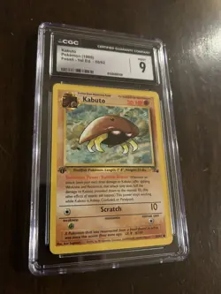 1999 Pokemon Fossil 1st Edition #50 - Kabuto CGC 9 - Image 1