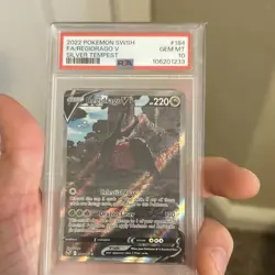 Pokemon Regidrago V 184/195 Silver Tempest Full Art Holo Ultra Rare PSA 10 - Image 1