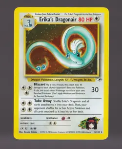 Erika's Dragonair 004/132 Gym Heroes Holo Pokemon TCG WOTC Vintage LP - Image 1