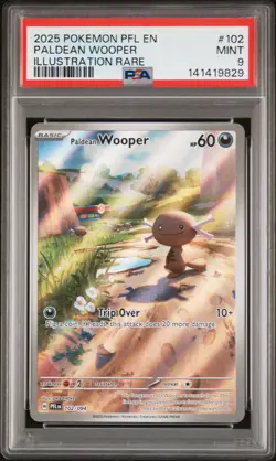 Paldean Wooper 102/094 Illustration Rare Pfl En-phantasmal Flames Pokemon PSA 9 - Image 1