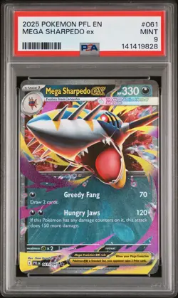 Mega Sharpedo EX 061/094 Pfl En-phantasmal Flames Pokemon PSA 9 - Image 1