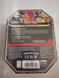 Pokemon Mega Charizard ex Factory Sealed Tin Box - Charizard X - 4 Booster Packs - Image 2