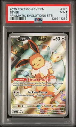 2025 Pokemon Svp Black Star Promo #173 Eevee Prismatic Evolutions Etb PSA 9 - Image 1