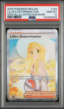POKEMON 2025 LILLIE’S DETERMINATION SPECIAL ILLUSTRATION RARE 184/132 PSA 10 - Image 2