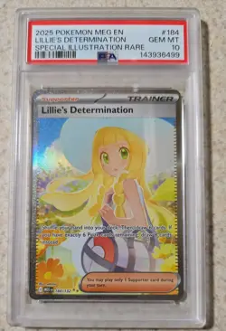 POKEMON 2025 LILLIE’S DETERMINATION SPECIAL ILLUSTRATION RARE 184/132 PSA 10 - Image 1