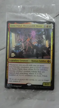 Anim Pakal, Thousandth Moon Prerelease Foil Card Rare Magic The Gathering (LCI) - Image 1