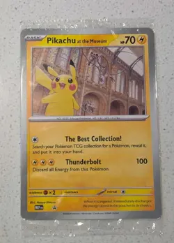 Pokemon Natural History Museum - Pikachu At The Museum Jumbo Card - Sealed - Image 1
