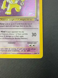Hypno 8/62 Fossil 1st Edition Pokemon Card LP Holo - Image 3
