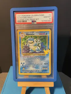 Pokemon TCG Holo Rare Blastoise Card 2/102 Celebrations #2 PSA 10 w Bumper - Image 1