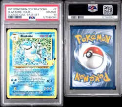 Pokemon TCG Holo Rare Blastoise Card 2/102 Celebrations #2 PSA 10 w Bumper - Image 4