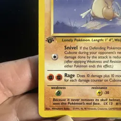 Pokemon 1999 Jungle Cubone 1st Edition 50/64 Regular English TCG - Image 2