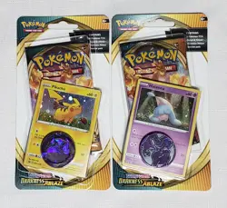 🔥 Sealed Pokemon TCG Darkness Ablaze Checklane Blister 🔥 Pikachu / Hatenna ✈ - Image 1