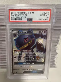 2019 POKEMON SM HIDDEN FATES #SV61/SV94 BANETTE GX PSA 10 - Image 1