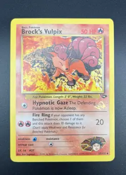 Pokemon Brock's Vulpix W Stamp #37/132 Gym Challenge - Image 1