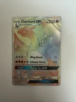 Pokemon Charizard GX 150/147 Rainbow Rare Burning Shadows – Creased Corner - Image 1