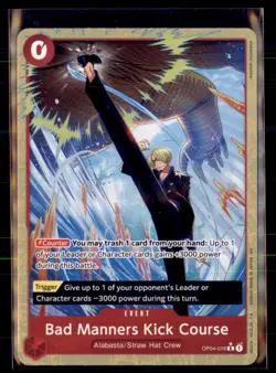 One Piece The Best- Vol. 2 OP04-016 Sanji Rare Alternate Art - Image 1