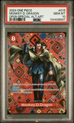 PSA 10 One Piece Monkey D. Dragon Special Alternative Art OP07-015 OP09 English - Image 1