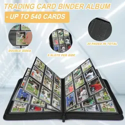 Trading Card Binder 9 Pocket, PU Cover Card Binder for 540 Cards, Premium Tra... - Image 3