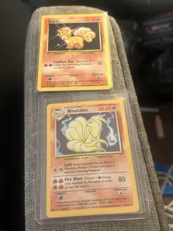 Pokemon TCG Base Set Vulpix & Ninetales Cards 1999 Vintage Lot - Image 1
