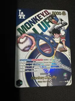 One Piece Monkey D. Luffy Dodgers Exclusive Card La Promo, OP-02, EB02-010 LP - Image 1