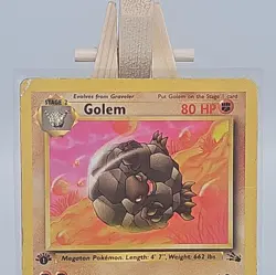 Golem 1st Edition RAW Pokemon Card 36/62 Fossil Set 1999 Mint Condition - Image 3