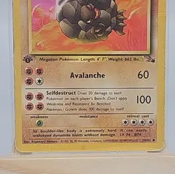 Golem 1st Edition RAW Pokemon Card 36/62 Fossil Set 1999 Mint Condition - Image 4