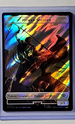 MTG Magic The Gathering LOTR Lord of the Rings Surge Foil Token Human Soldier - Image 1