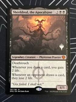 1x Sheoldred, the Apocalypse (107) Promo Pack Dominaria United NM MTG Magic x1 - Image 1