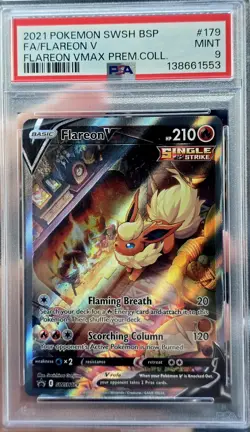 Pokemon Flareon V SWSH179 Full Art Holo Promo Sword & Shield PSA 9 2021 - Image 1