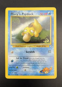 Pokemon Misty's Psyduck W Stamp #54/132 Gym Heroes - Image 1