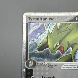Pokemon TCG Tyranitar EX Pop Series 1 Ultra Rare Holo Card 17/17 damage look pic - Image 5