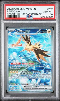 2023 POKEMON MEW EN-151 SPECIAL ILLUSTRATION RARE #202 ZAPDOS EX PSA 10 - Image 1