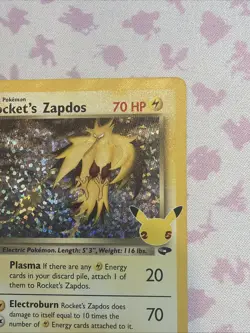 Rocket's Zapdos 15/132 Holo Rare Pokemon Celebrations 25th Anniversary NM - Image 4