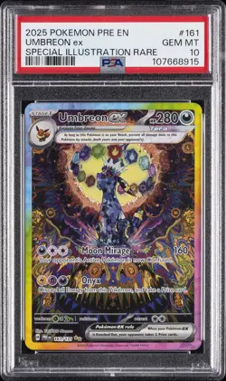 2025 POKEMON PRE EN-PRISMATIC EVOLUTIONS #161 UMBREON EX PSA 10 - Image 1