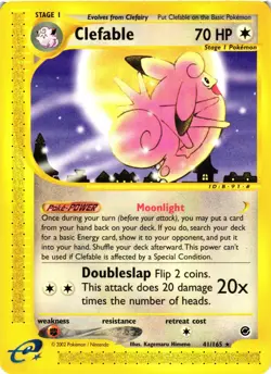 Pokemon TCG Clefable Expedition 41/165 Regular Rare NM - Image 1