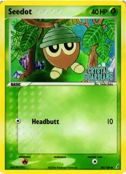 Pokemon TCG Seedot 60/100 Crystal Guardians Reverse Holo VLP - Image 1