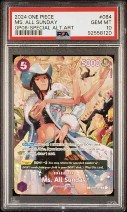 One Piece Ms. All Sunday OP06-064 Special Alt Art English OP-04 064 SP PSA 10 - Image 1