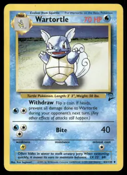 Wartortle 63/130 Base Set 2 Pokemon TCG trading card - Image 1
