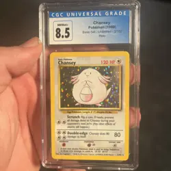 CGC 8.5 Chansey 1999 Base Set 3/102 Holo Pokemon Card psa - Image 1