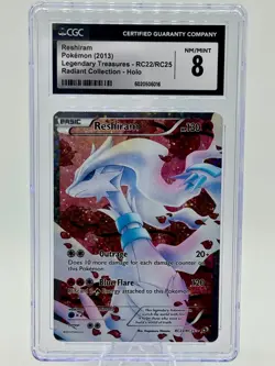 CGC 8 Reshiram Legendary Treasures RC22/RC25 Radiant Collection Pokemon Card - Image 1