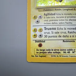 Spanish Holo Raichu Base Set 14/102 Pokemon Card HOLOGRAPHIC RARE WOTC 1999 MP - Image 2