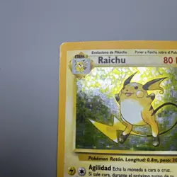 Spanish Holo Raichu Base Set 14/102 Pokemon Card HOLOGRAPHIC RARE WOTC 1999 MP - Image 4