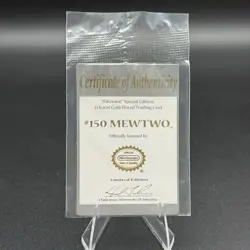 Pokemon #150 MEWTWO Certificate of Authenticity for Gold Card 1999 Sealed. - Image 1