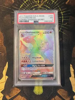 Pokemon Charizard GX 150/147 Burning Shadows Secret Rare PSA 7 - Image 1