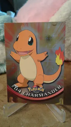 Pokemon 1999 Charmander #04 Topps Holo Card 1st Printing Blue Logo - Image 1