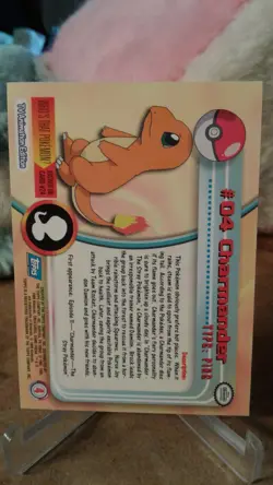 Pokemon 1999 Charmander #04 Topps Holo Card 1st Printing Blue Logo - Image 2