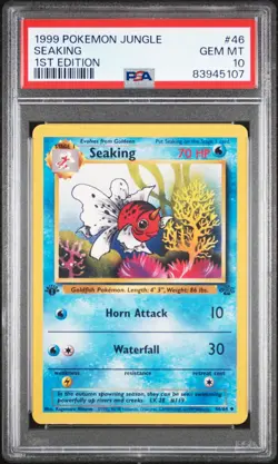 PSA 10 Seaking 1st Edition Jungle 46/64 1st Edition Pokemon Card - Image 1