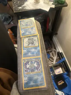 Pokemon TCG Base Set Poliwag, Poliwhirl, Poliwrath Cards 1999 Vintage Lot - Image 1